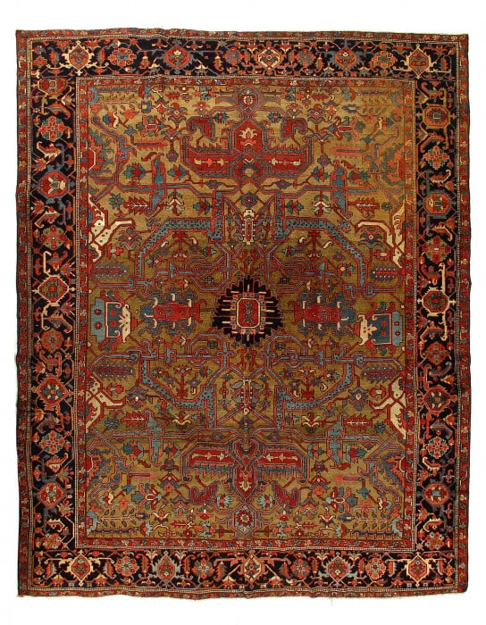 Persian Fine hand knotted Antique Serapi 10'2'' X 11'11'' (1 of 9)
