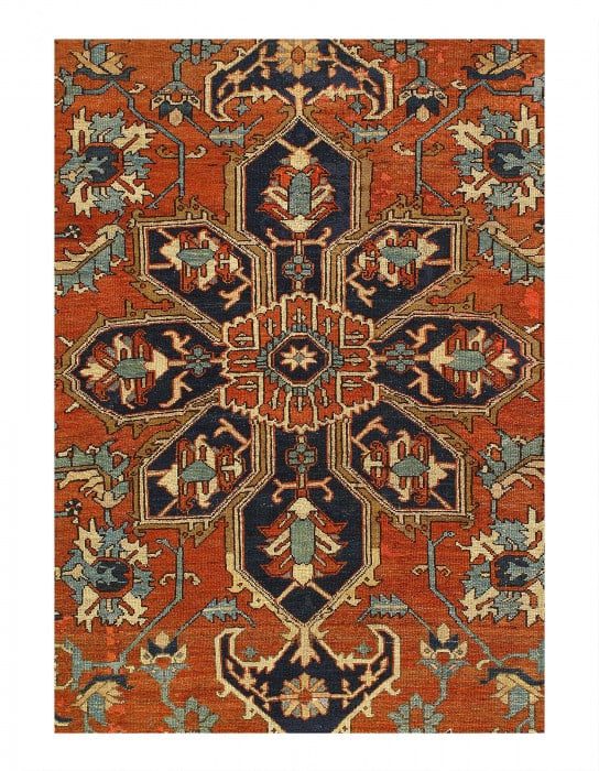 Rust Persian Antique Serapi 10' X 13' - 2