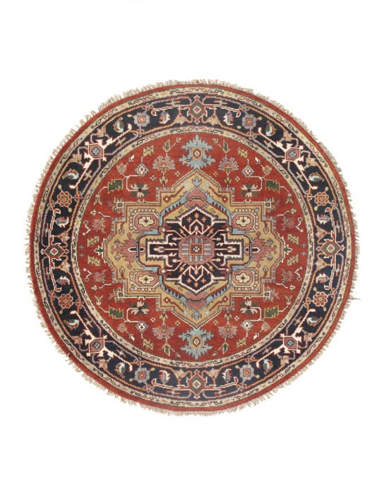 Rust Fine Hand-Knotted Round Serapi Design 6'x 6': Rust Fine Hand-Knotted Round Serapi Design 6'x 6' - NEW, Serapi, Hand-Knotted, Lamb's Wool, 300 -d10205- 862.This item is part of our fine auction collection which includes many fine home accessories