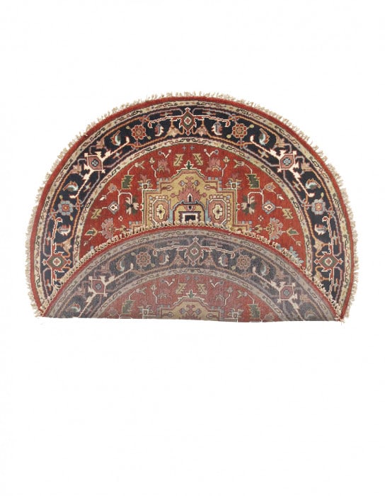 Rust Fine Hand-Knotted Round Serapi Design 6'x 6' - 3