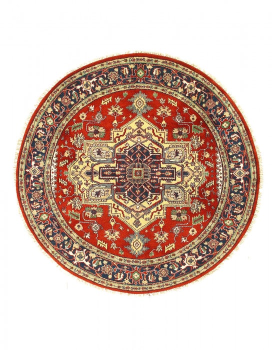 Rust Fine Hand-Knotted Round Serapi Design 7'9"X 7'9": Rust Fine Hand-Knotted Round Serapi Design 7'9"X 7'9" - NEW, Serapi, Hand-Knotted, Lamb's Wool, 300 -D10207- 862.This item is part of our fine auction collection which includes many fine home