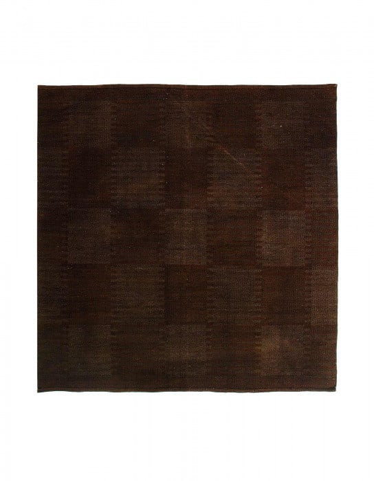 Reversible Scandinavian hand woven OverDyed rug 6'7" x 7' (1 of 3)
