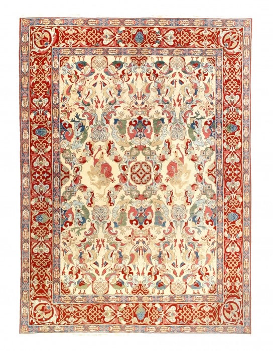 Ivory Fine Hand Knotted European deisgn 7'9'' X 10' (1 of 9)