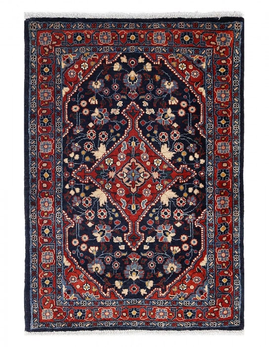 Navy Blue fine Hand knotted sarouk rug 2' X 2'11'' (1 of 3)