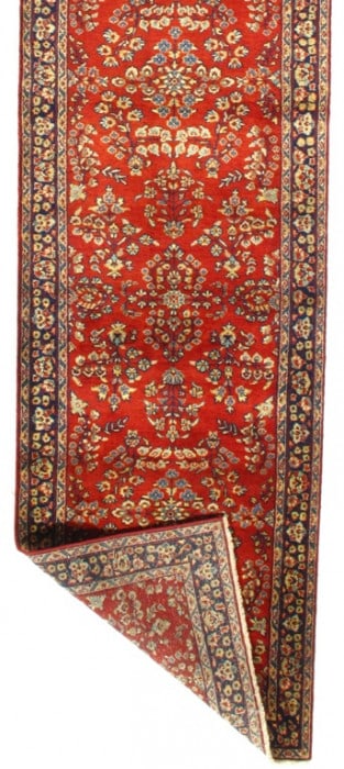 Rust Persian sarouk design Runner 2'.6''x12' - 3