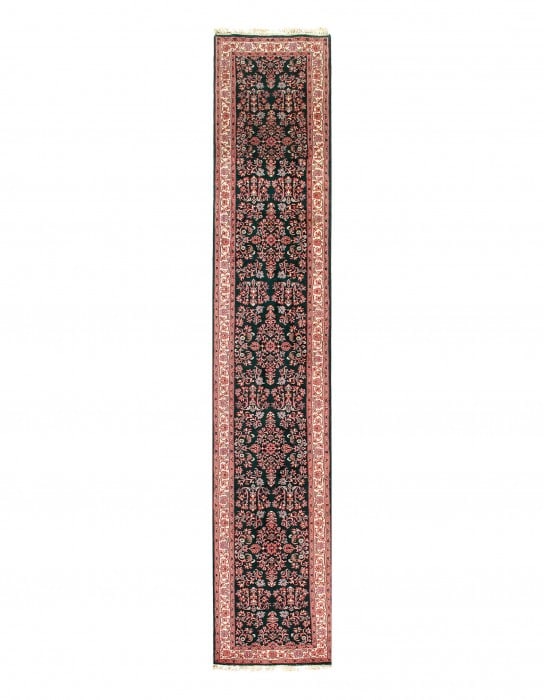 Green fine hand knotted Sarouk runner 2'8'' X 19'11'' (1 of 6)