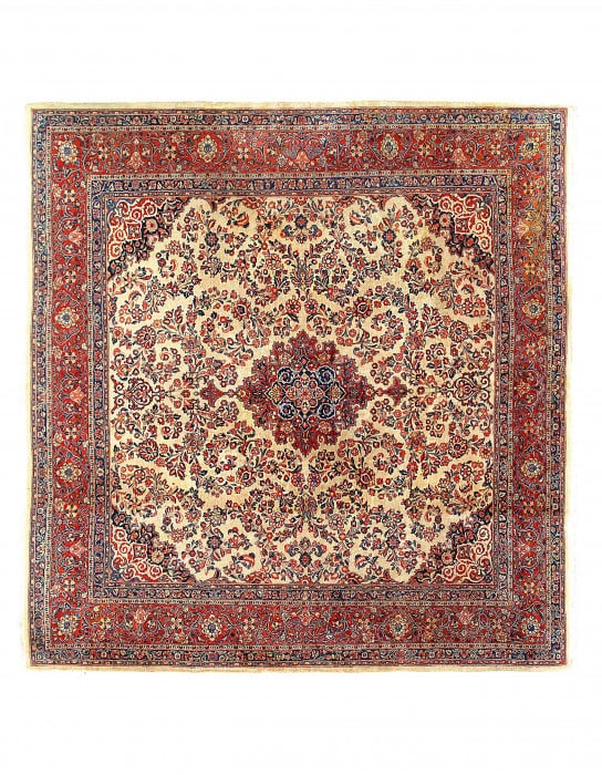 Fine Hand knotted Persian antique square sarouk rug 11'4'' X 11'9'' (1 of 3)