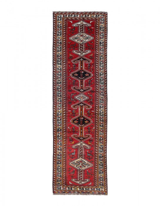 Fine Hand knotted Persian shiraz runner 3'6"x14'4'' (1 of 4)