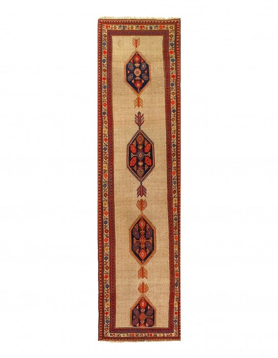 Ivory Fine Hand Knotted antique serab runner 3'4'' X 14' (1 of 7)