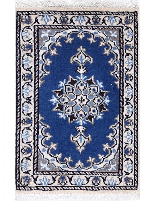 Light Blue Hand knotted Persian Nain 1'3'' X 1'11'' (1 of 1)