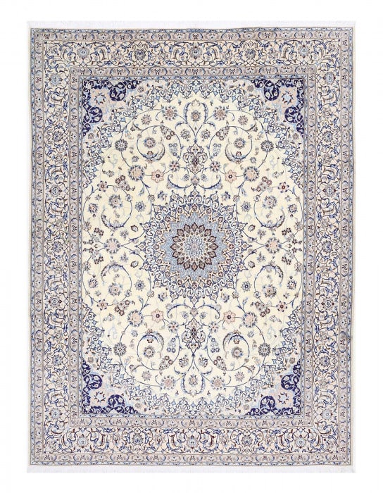 Ivory Color Hand knotted Persian Silk & wool Nain rug 10' X 13'2'' (1 of 4)