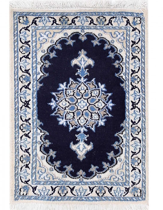 Light Blue Persian Hand knotted Nain 1'4'' X 1'11'' (1 of 2)