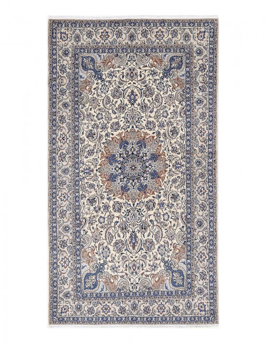 Fine hand knotted Persian silk & wool Nain 5'8'' X 10'5'' (1 of 4)