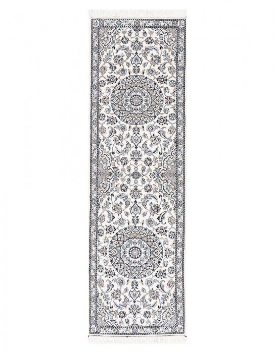 Fine Hand knotted Silk & wool nain Runner 2' X 7'3'' (1 of 4)