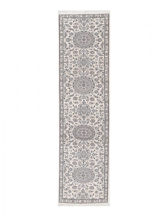 Fine Hand knotted Silk & wool nain Runner 3'X 13' (1 of 3)
