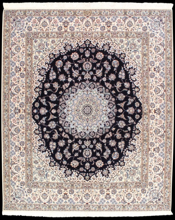 Fine Habibian silk & wool Nain 6 line 6'9" X 8' (1 of 4)