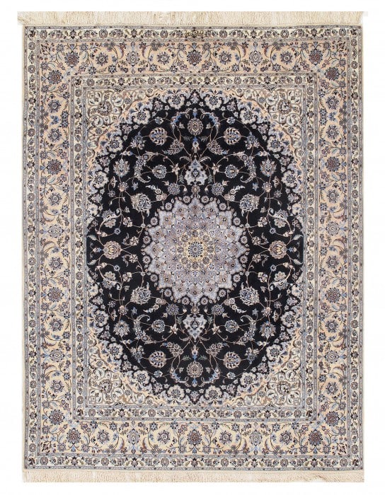 Navy Persian Nain 6 LA 7' X 9': Navy Persian Nain 6 LA 7' X 9' - New, Nain, Hand-Knotted, Wool & Silk, 300 -D09681- 862.This item is part of our fine auction collection which includes many fine home accessories including antique rug