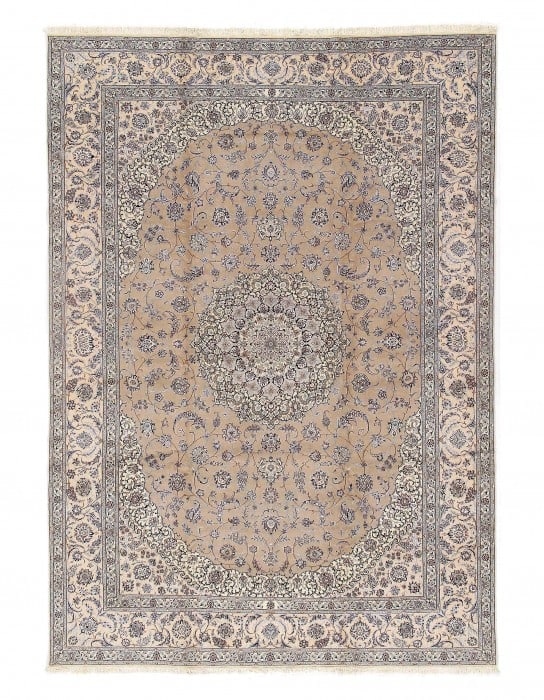 Beige Persian Nain silk & wool 6 LA 9'11"x13'11" (1 of 5)