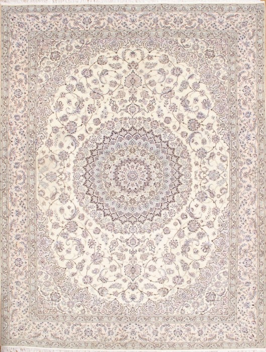 Ivory Persian Nain 6L silk & wool 10'.1'' x 13'.5'' (1 of 1)