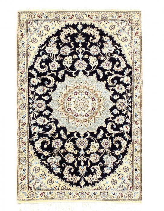 Fine Hand Knotted Silk & wool Persian Nain 2'11'' X 4'6'': Fine Hand Knotted Silk & wool Persian Nain 2'11'' X 4'6'' - New, Nain, Hand-Knotted, Wool & Silk, 300 -D08134- 862.This item is part of our fine auction collection which includes many fine home access