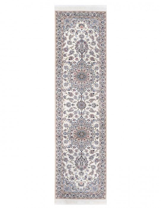 Fine Hand knotted Persian silk & wool Nain Runner 3' X 11'2'' (1 of 3)