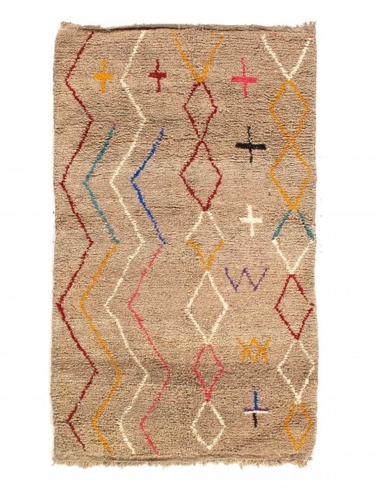 Fine Hand Knotted Vintage Moroccon rug 3'11'' X 6'5'' (1 of 3)