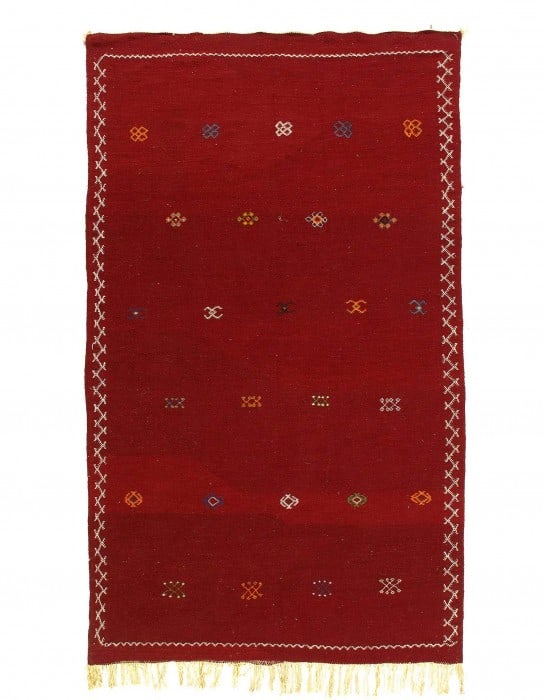 Fine Hand woven Flat Weave vintage Moroccan 4'9'' X 8' (1 of 3)