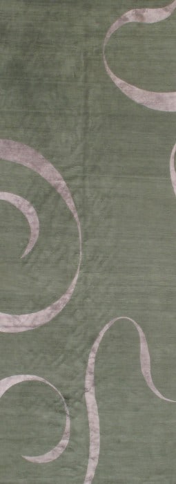 Green Nepali runner silk & wool 5'.6'' X 14'.6'' (1 of 1)