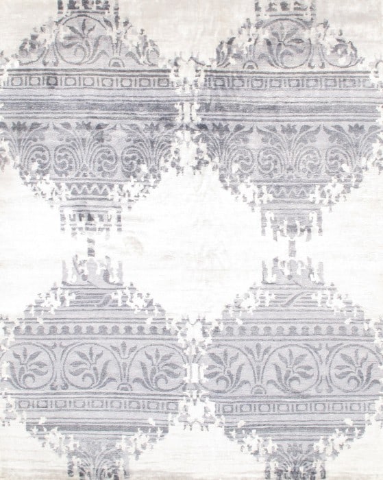 Silver Modern Bamboo silk Rug 8' X 10' (1 of 5)