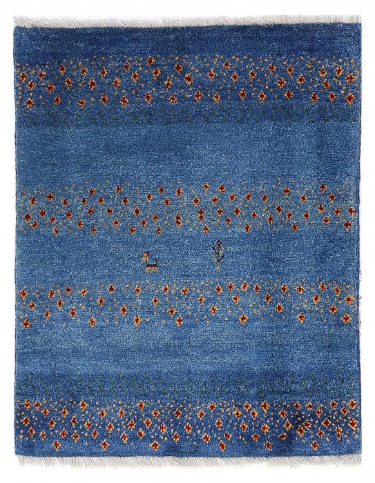 Navy blue Persian Hand knotted Gabbeh 2'2'' X 2'9'': Navy blue Persian Hand knotted Gabbeh 2'2'' X 2'9'' - New, Modern, Hand-Knotted, Lamb's Wool, 300 -D13856- 862.This item is part of our fine auction collection which includes many fine home