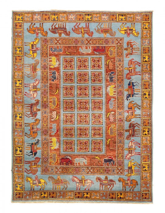 Fine Handmade Pazyryk design Tribal Wool Rug 4' X 5'9'' (1 of 3)