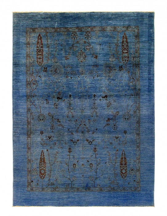 Blue Color Fine hand knotted Overdyed Modern rug 5'5'' X 7'8'' (1 of 3)