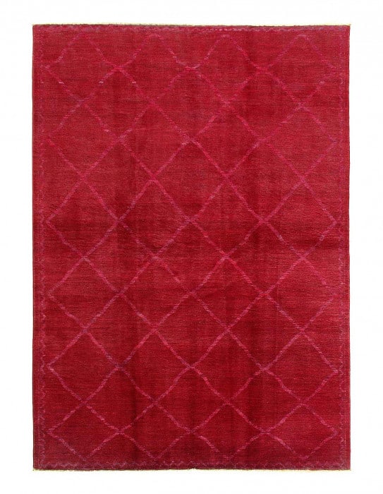 Red Color Fine hand knotted Overdyed Modern rug 5'5'' X 7'9'' (1 of 3)