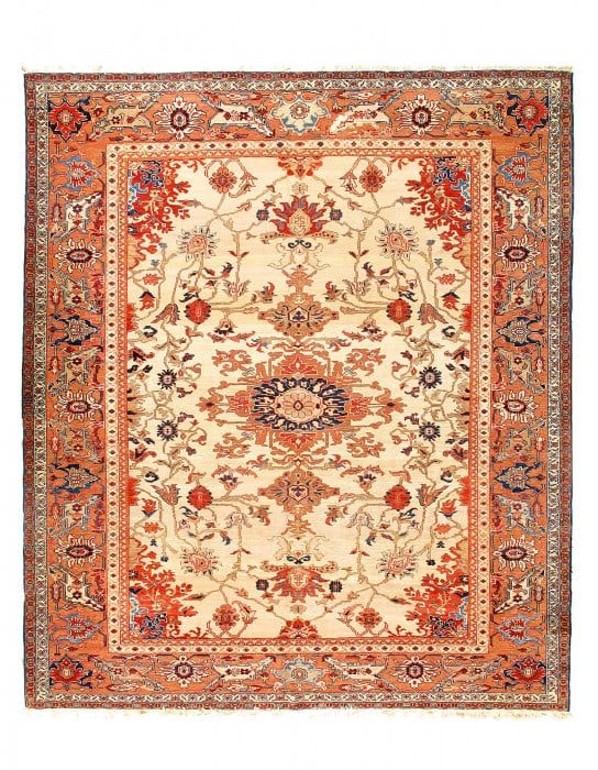 Ivory color fine Hand knotted Mahal 9'7"X 11'2' (1 of 3)