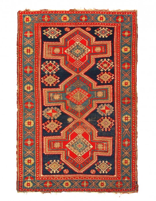 Fine Antique Caucasian Kazak Rug 3'8"X 5'7" (1 of 3)