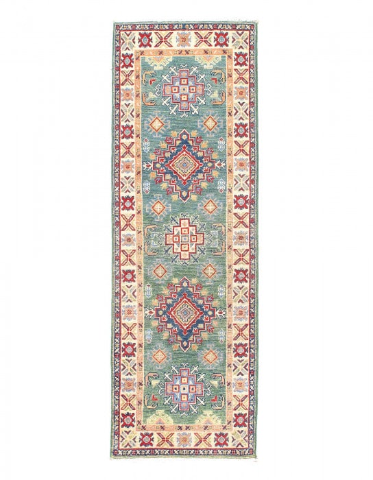 Fine Hand knotted Kazak Runner 2'X 6' (1 of 3)