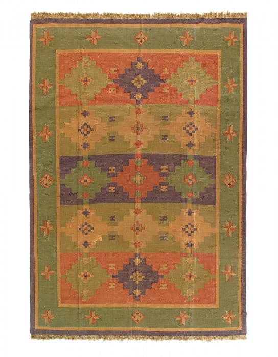 Multi color Flat weave kilim rug 6'X 8'9" (1 of 3)