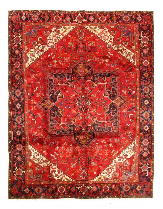 Persian hand knotted Antique Heriz rug 9'7'' X 12'6'' (1 of 4)