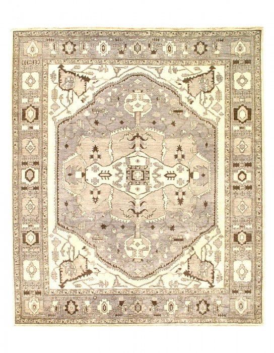 Fine Hand knotted Persian Heriz design 8'2'' X 9'8'': Fine Hand knotted Persian Heriz design 8'2'' X 9'8'' - New, Heriz, Hand-Knotted, Lamb's Wool, 300 -D14106- 862.This item is part of our fine auction collection which includes many fine home accessorie