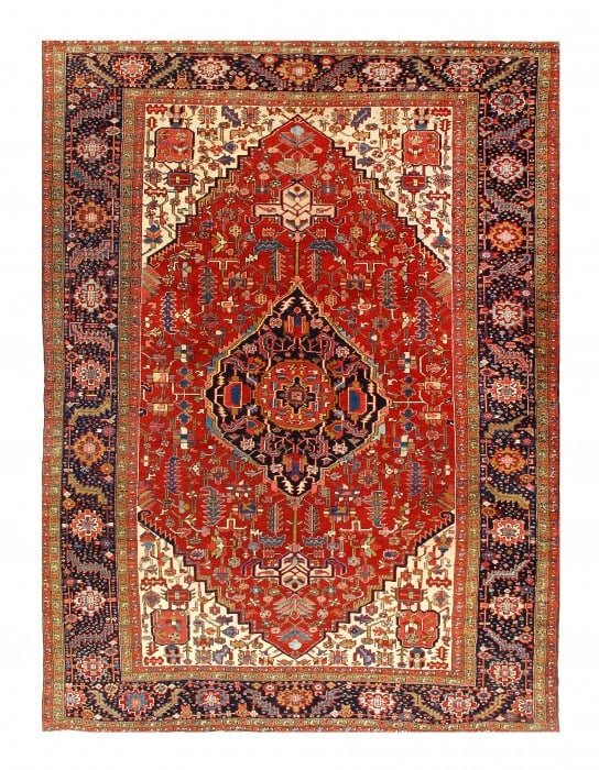 Rust Persian Antique Heriz 9'4'' x 12'.11'' (1 of 3)