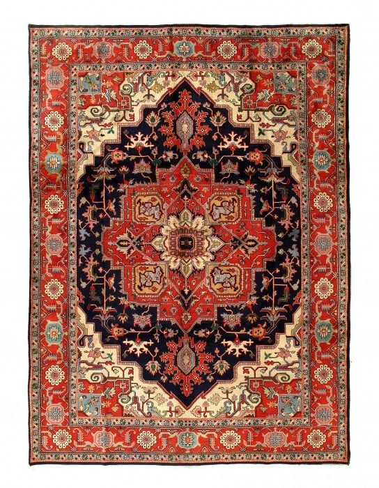 Navy Nlue Fine Hand Knotted Heriz 10 ' X 13'11'' (1 of 9)