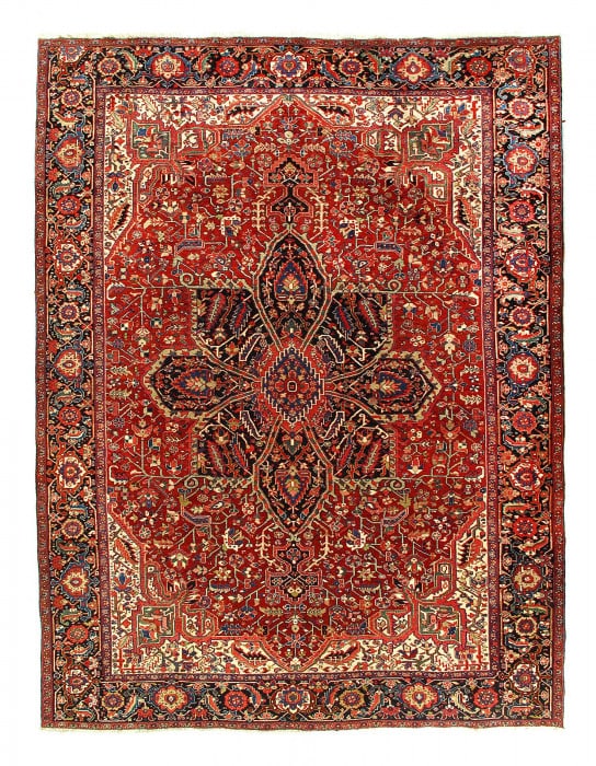 Rust Persian Antique Heriz Rug 9'9"X 13'1" (1 of 3)