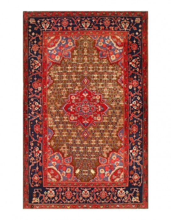 Brown Persian Hamadan 4'1''X 8'3'': Brown Persian Hamadan 4'1''X 8'3'' - , Hamadan, Hand-Knotted, Lamb's Wool, 300 -D10147- 862.This item is part of our fine auction collection which includes many fine home accessories including antique