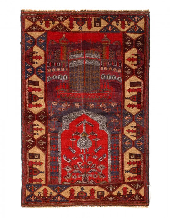 Afghan Baluch Rug 3'2"X 6'5" (1 of 3)