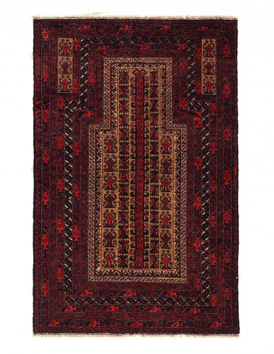 Afghan Baluch Rug 3'X 4'7" (1 of 3)