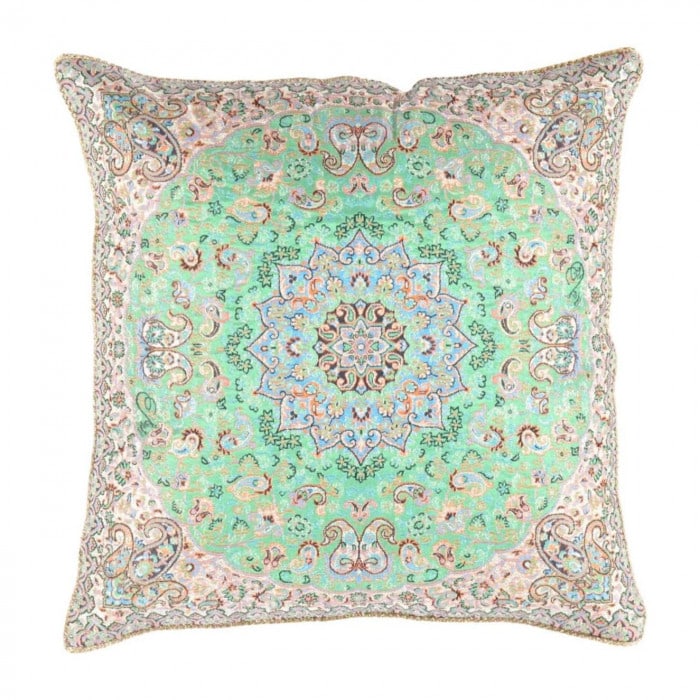 L Green Diamond Persian Silk Termeh 16'': L Green Diamond Persian Silk Termeh 16'' - New, Isfahan, Hand-made, Pure Silk, 300 -IRT 60- 862.This item is part of our fine auction collection which includes many fine home accessories including ant