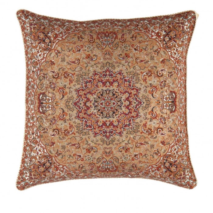 Light brown Diamond Persian Silk Termeh 16'': Light brown Diamond Persian Silk Termeh 16'' - New, Isfahan, Hand-made, Velvet Silk, 300 -IRT 62- 862.This item is part of our fine auction collection which includes many fine home accessories includi