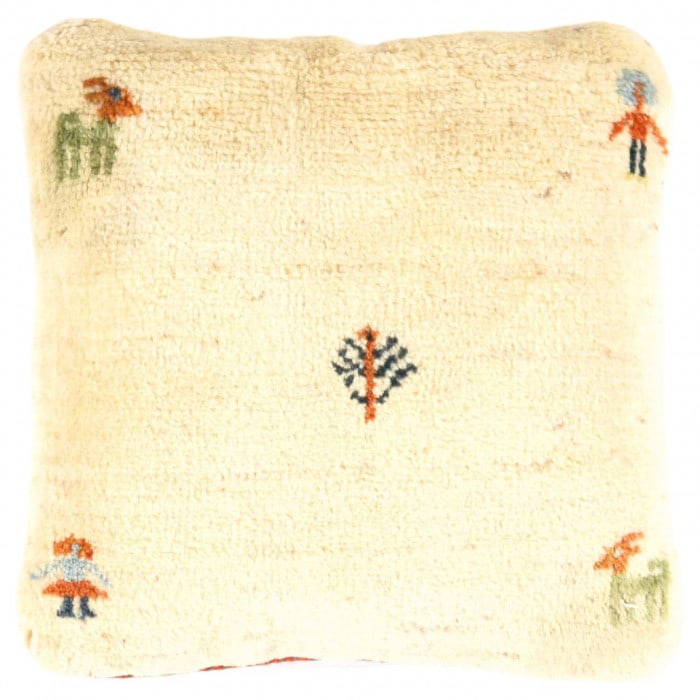 Fine Hand knotted Persian Gabbeh pillow 16'' X 16'': Fine Hand knotted Persian Gabbeh pillow 16'' X 16'' - New, Gabbeh, Handmade , Lamb's Wool, 300 -PG 152- 862.This item is part of our fine auction collection which includes many fine home accessories i