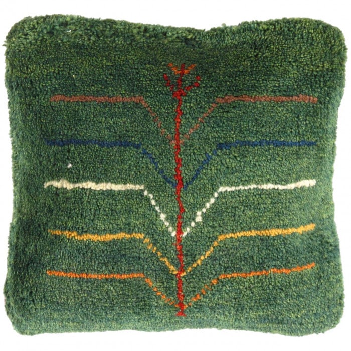 Fine Hand knotted Gabbeh pillow 15"X 16" (1 of 2)