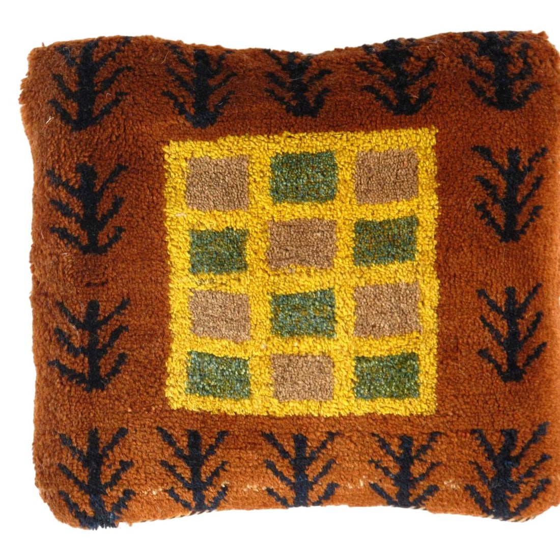 Fine Hand knotted Gabbeh pillow 16"X 16": Fine Hand knotted Gabbeh pillow 16"X 16" - N/A, Gabbeh, Hand-Woven, Lamb's Wool, 300 -PG 285- 862.This item is part of our fine auction collection which includes many fine home accessories including a